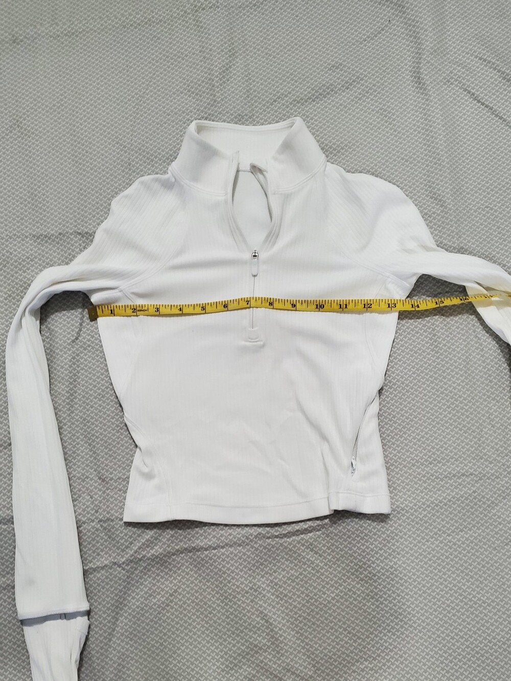 Lululemon Its Rulu Run Ribbed Cropped Half Zip In White - Picture 4 of 11